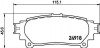 Колодки тормозные дисковые задние Lexus 270, 350, 450h (08-15)/Toyota Highlander 2.0, 3.5 (15-) Nisshinbo NP1111 (фото 1)