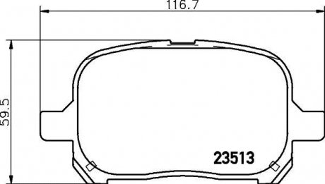Колодки гальмівні дискові передні Toyota Camry 2.4, 3.0 (01-06)/Lexus RX 300 (00-03) Nisshinbo NP1033 (фото 1)