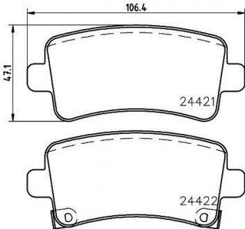 Колодки гальмівні дискові задні Chevrolet Malibu/Opel Insignia 1.8, 2.0, 2.4 (08-) Nisshinbo NP6038 (фото 1)
