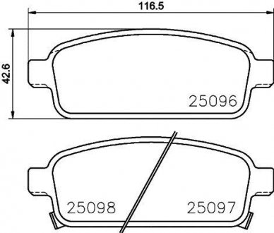 Колодки гальмівні дискові задні Chevrolet Aveo T300, Cruze 1.4, 1.6, 1.8 (09-) Nisshinbo NP6055 (фото 1)