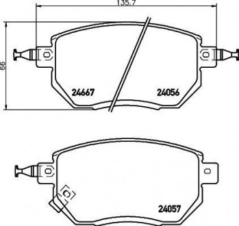 Колодки гальмівні дискові передні Nissan Murano, Qashqai 2.5, 3.5 (07-) Nisshinbo NP2024