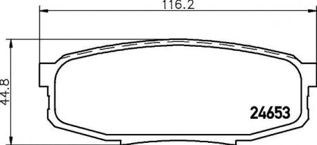 Колодки гальмівні дискові задні Toyota Land Cruiser 4.5, 4.6, 4.7 (08-) Nisshinbo NP1064 (фото 1)