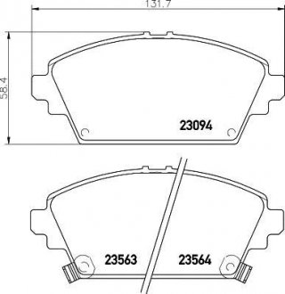 Колодки гальмівні дискові передні Honda Accord VI 1.8, 2.0, 2.3 (98-02) Nisshinbo NP8028