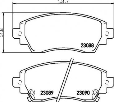 Колодки гальмівні дискові передні Toyota Corolla 1.4, 1.6, 2.0 (97-02) Nisshinbo NP1120