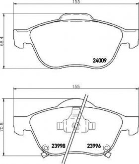 Колодки гальмівні дискові передні Toyota Avensis 1.6, 1.8, 2.0 (97-03) Nisshinbo NP1117
