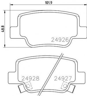 Колодки гальмівні дискові задні Toyota Verso 1.6, 1.8, 2.0, 2.2 (09-) Nisshinbo NP1127 (фото 1)