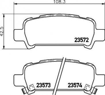 Колодки тормозные дисковые задние Subaru Legacy, Outback 2.0, 3.0 (03-) Nisshinbo NP7003 (фото 1)