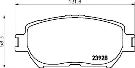 Колодки гальмівні дискові передні Toyota Camry 2.4, 3.0, 3.3 (01-06) Nisshinbo NP1017
