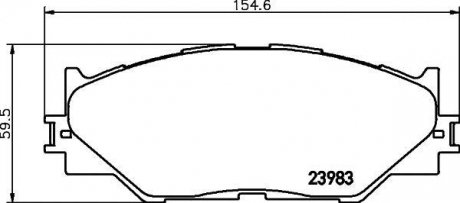 Колодки гальмівні дискові передні Toyota IS 220d, 250, 300h (05-13) Nisshinbo NP1082 (фото 1)