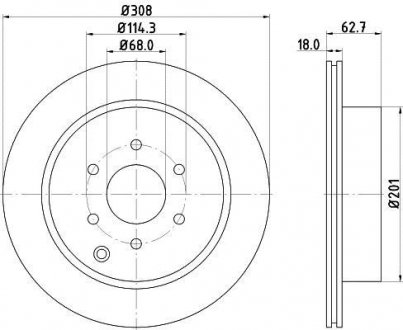 Диск тормозной задний Nissan Navara, Pathfinder 2.5, 3.0, 4.0 (05-) Nisshinbo ND2032K (фото 1)
