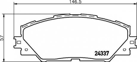 Колодки гальмівні дискові передні Toyota RAV-4 2.0, 2.2, 2.4 (05-) Nisshinbo NP1058 (фото 1)