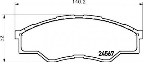 Колодки тормозные дисковые передние Toyota Hilux 2.5, 2.7, 3.0 (07-) Nisshinbo NP1055 (фото 1)
