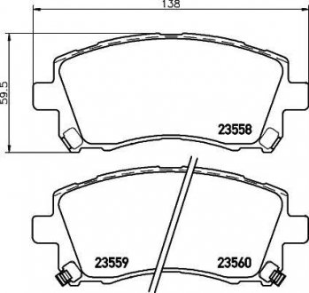 Колодки тормозные дисковые передние Subaru Outback (BL, BP) (03-10) Nisshinbo NP7000