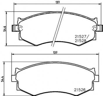 Колодки тормозные дисковые передние Ssang Yong 2.0, 2.3, 2.9 (97-) Nisshinbo NP2021