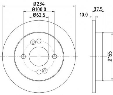 Диск тормозной задний Hyundai i10/Kia Picanto 1.0, 1.1, 1.2 (11-) Nisshinbo ND6077K (фото 1)