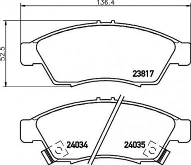 Колодки тормозные дисковые передние Suzuki Leana 1.4 1.6 (02-06) Nisshinbo NP9013 (фото 1)