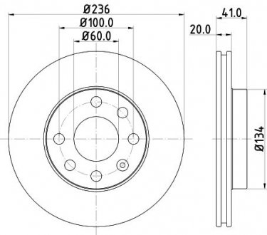 Диск гальмівний передній Daewoo Lanos, Nexia 1.3, 1.4, 1.5 (97-) Nisshinbo ND6079 (фото 1)