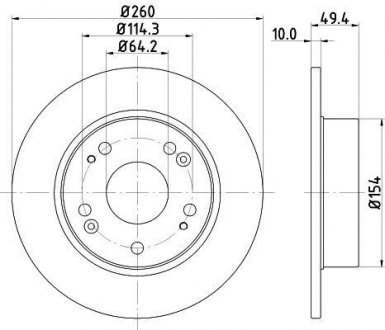 Диск тормозной задний Honda Accord 2.0, 2.2, 2.4 (03-08) Nisshinbo ND8004K