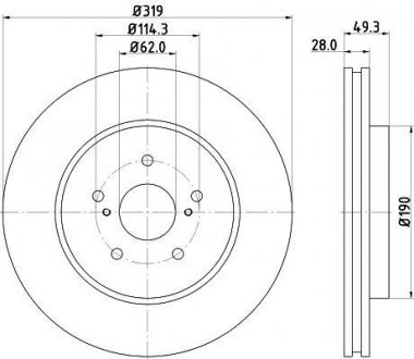 Диск гальмівний передній Lexus RX 300, 400h, 350 (03-08) Nisshinbo ND1018K