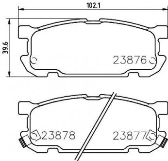 Колодки гальмівні дискові задні Mazda MX-5 1.8 (00-05) Nisshinbo NP5027 (фото 1)