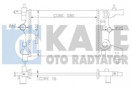 KALE OPEL Радиатор охлаждения Astra J,Chevrolet Cruze 1.6/1.8 09- Kale oto radyator 355200 (фото 1)