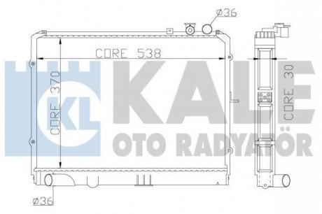 KALE KIA Радиатор охлаждения Carens II,Pregio 2.0CRDi/2.7D 97- Kale oto radyator 369900 (фото 1)