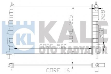 KALE MAZDA Радіатор охлаждения 121,Ford Fiesta IV 1.3 95- Kale oto radyator 341920