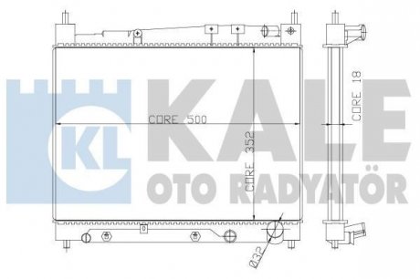 KALE TOYOTA Радіатор охлаждения з АКПП Yaris 1.3/1.5 99- Kale oto radyator 366000 (фото 1)