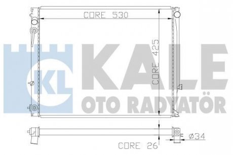 KALE OPEL Радіатор охлаждения Combo Tour,Corsa C 1.4/1.8 Kale oto radyator 363600 (фото 1)