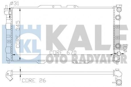KALE MAZDA Радіатор охлаждения Mazda 323 F V 1.5/1.8 94- Kale oto radyator 342015