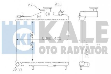 KALE HYUNDAI Радиатор охлаждения Accent II 1.5CRDi 02- Kale oto radyator 358200