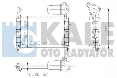 KALE FIAT Радиатор охлаждения Tempra,Tipo 1.4/1.6 88- Kale oto radyator 101500 (фото 1)