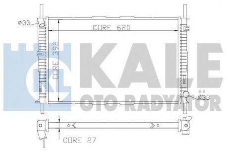 KALE FORD Радіатор охлаждения Mondeo III 1.8/2.0 00- Kale oto radyator 368700 (фото 1)