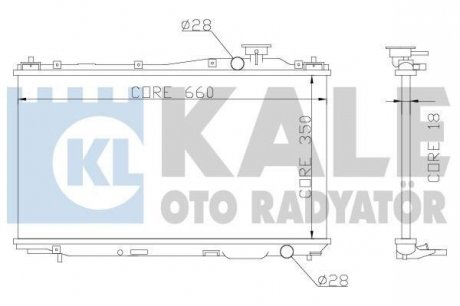 KALE HONDA Радіатор охлаждения Civic VII 1.4/1.7 01- Kale oto radyator 357000 (фото 1)