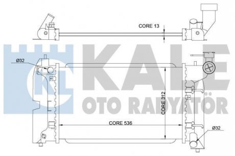 KALE TOYOTA Радіатор охлаждения Corolla 1.4/1.6 01- Kale oto radyator 366200