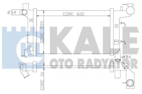KALE TOYOTA Радиатор охлаждения Corolla 1.4/1.6 01- Kale oto radyator 352700 (фото 1)