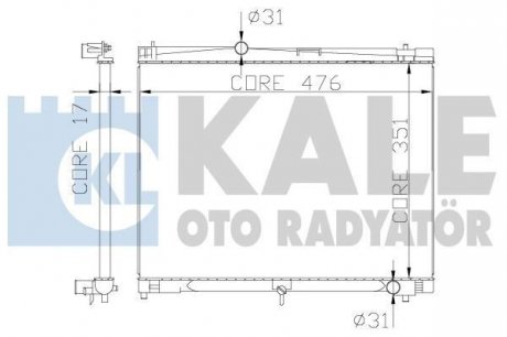 KALE TOYOTA Радиатор охлаждения Yaris 1.0/1.3 05- Kale oto radyator 342215