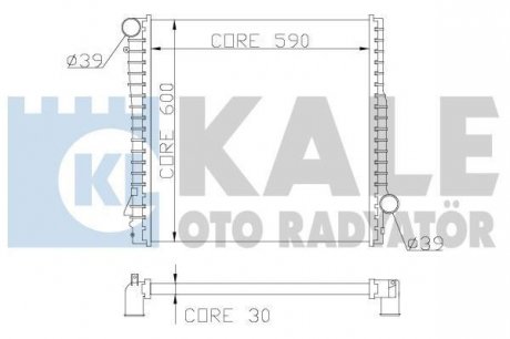 KALE BMW Радіатор охлаждения X5 E53 3.0d/3.0i Kale oto radyator 354300