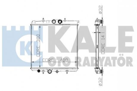 KALE PEUGEOT Радіатор охлаждения 307 1.4 00- Kale oto radyator 213200 (фото 1)