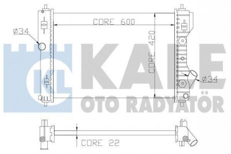 KALE CHEVROLET Радиатор охлаждения Aveo Kale oto radyator 355000