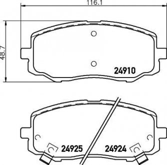 Колодки гальмівні дискові передні Hyundai i10, i20/Kia Picanto 1.0, 1.1, 1.2 (04-) Nisshinbo NP6085 (фото 1)