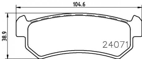 Колодки тормозные дисковые задние Daewoo Nubira/Chevrolet Lachetti 1.6, 1.8 (03-) Nisshinbo NP6045 (фото 1)