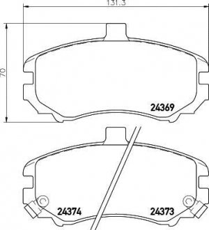 Колодки гальмівні дискові передні Hyundai Elantra 1.6, 1.8, 2.0 (00-06) Nisshinbo NP6079