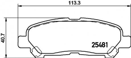 Колодки гальмівні дисковые задні Toyota Highlander 2.7, 3.5 (09-) Nisshinbo NP1122