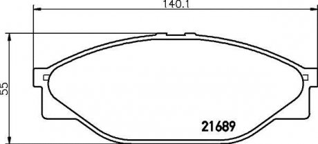 Колодки гальмівні дискові передні Toyota Hilux III 2.4 (92-05) Nisshinbo NP1047 (фото 1)