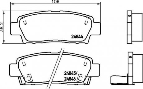 Колодки тормозные дисковые задние Toyota Camry 2.2, 3.0 (96-01) Nisshinbo NP1092 (фото 1)