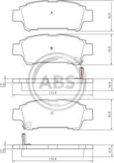 Колодки тормозные задн. Estima/Previa/Avensis 00-06 A.B.S. 37228