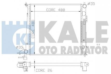KALE HYUNDAI Радиатор охлаждения ix35,Kia Sportage 1.7/2.0CRDi 10- Kale oto radyator 341960