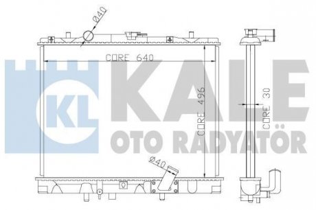 KALE MITSUBISHI Радіатор охлаждения L200,Pajero Sport 2.5TD 98- Kale oto radyator 362400