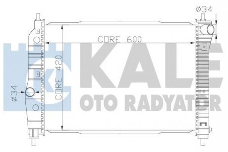 KALE CHEVROLET Радіатор охлаждения Aveo 1.4/1.5 03- (АКПП) Kale oto radyator 372300